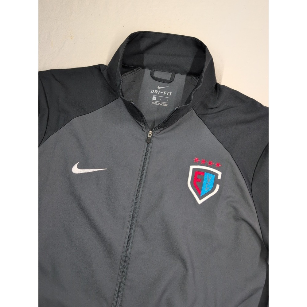 Nike Men's Medium Dri-fit Jacket Chicago Elite‎ Volleyball Club Grey Lightweight